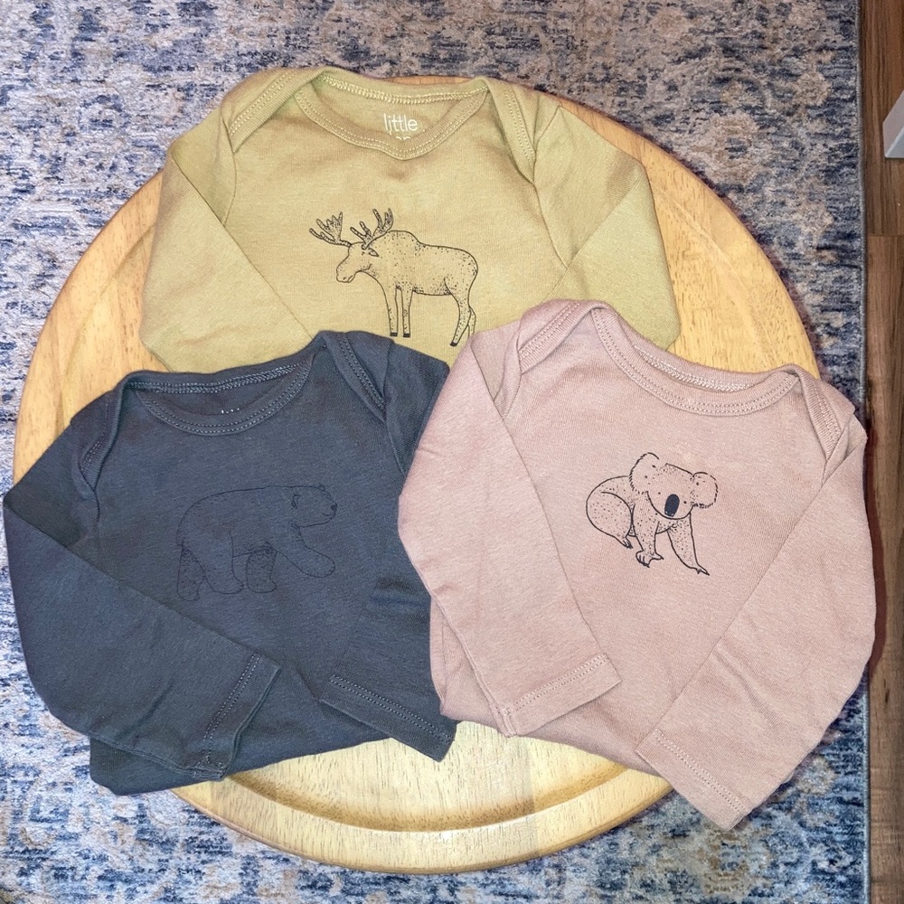 #94. Carter’s - Little Planet - Baby Long-Sleeve Animal Graphic Onesies - 3-Pack